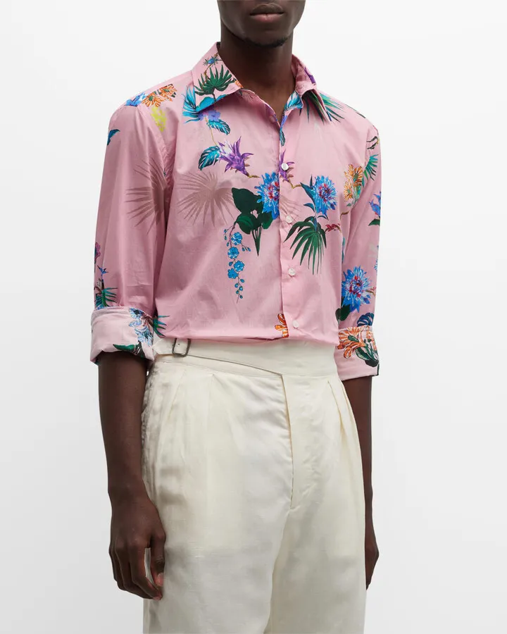 Men's Tropical-Print Sport Shirt