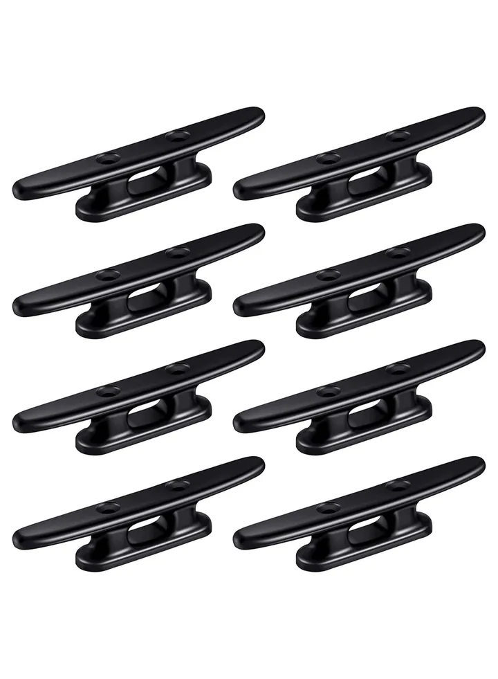 Black Boat Cleat Kayak Cleats Boat Dock Cleats Boat Kayak Canoe Cleat 4 Inch Black Strong Nylon Cleats for Boat Mooring Accessories Beach Lake Maritime Decor (8 Pieces)