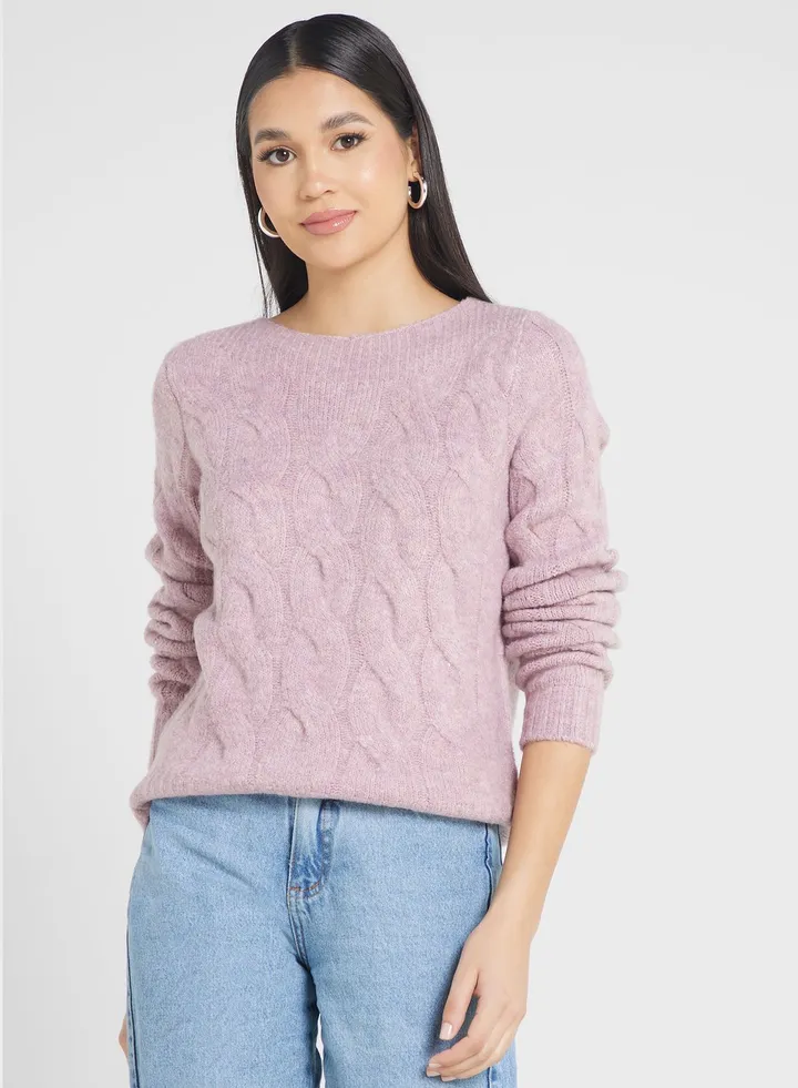 Boat Neck Knitted Sweater