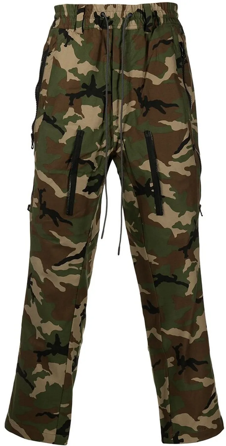 Camouflage Straight-Leg Trousers