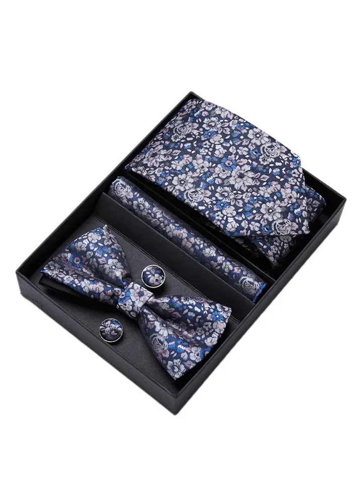 5 pcs high-end tie for men business professional formal tie bow tie cufflinks square scarf fashion accessories gift box