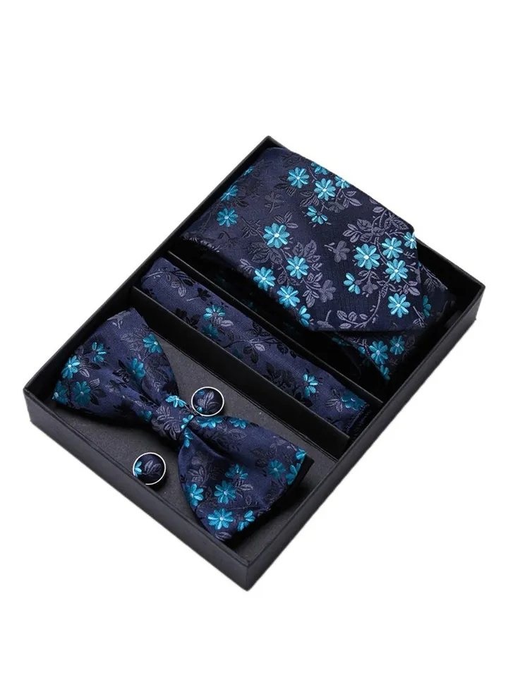 5 pcs high-end tie for men business professional formal tie bow tie cufflinks square scarf fashion accessories gift box