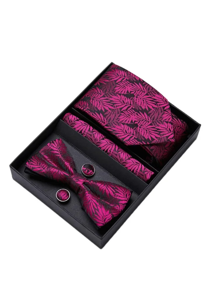 5 pcs high-end tie for men business professional formal tie bow tie cufflinks square scarf fashion accessories gift box