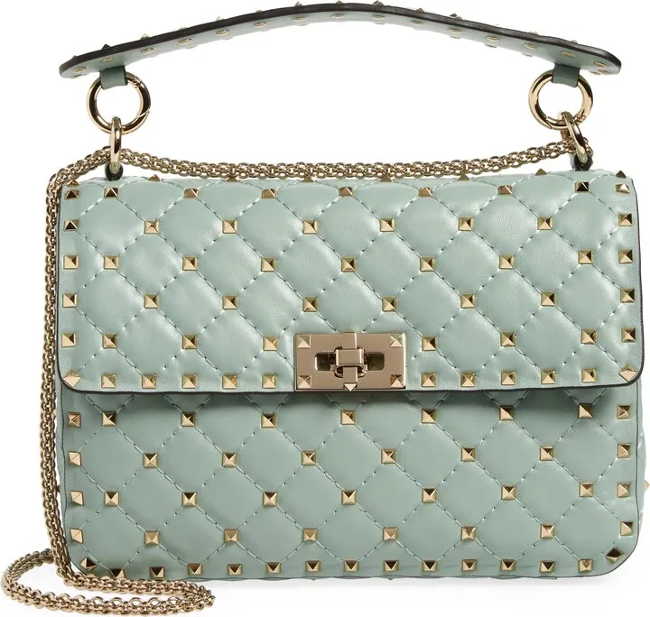 Medium Rockstud Matelassé Quilted Leather Shoulder Bag