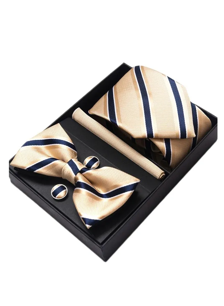 5 pcs high-end tie for men business professional formal tie bow tie cufflinks square scarf fashion accessories gift box