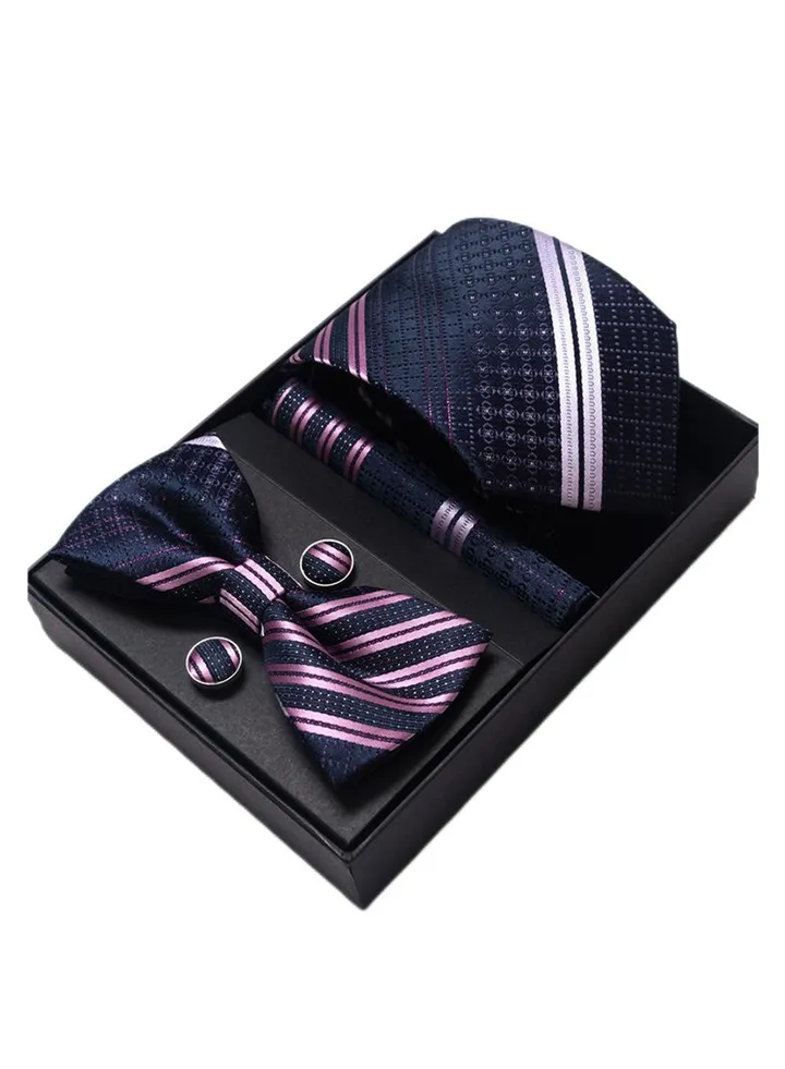 5 pcs high-end tie for men business professional formal tie bow tie cufflinks square scarf fashion accessories gift box
