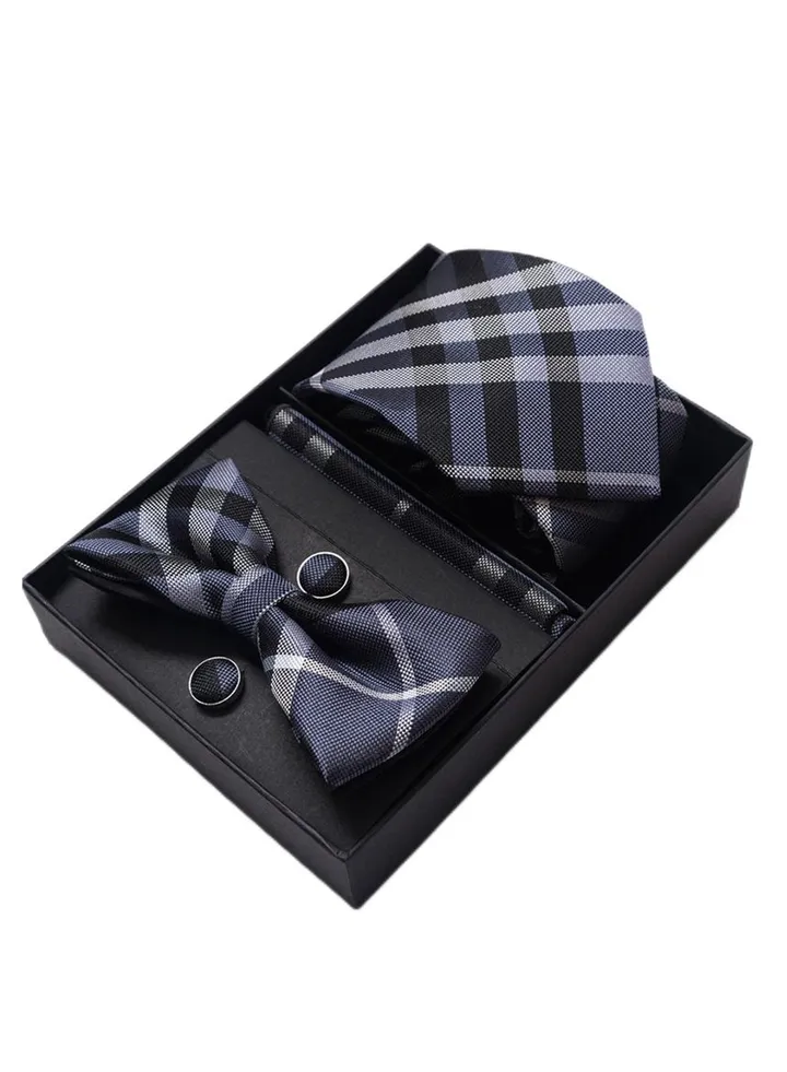 5 pcs high-end tie for men business professional formal tie bow tie cufflinks square scarf fashion accessories gift box