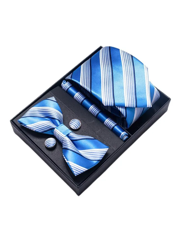 5 pcs high-end tie for men business professional formal tie bow tie cufflinks square scarf fashion accessories gift box