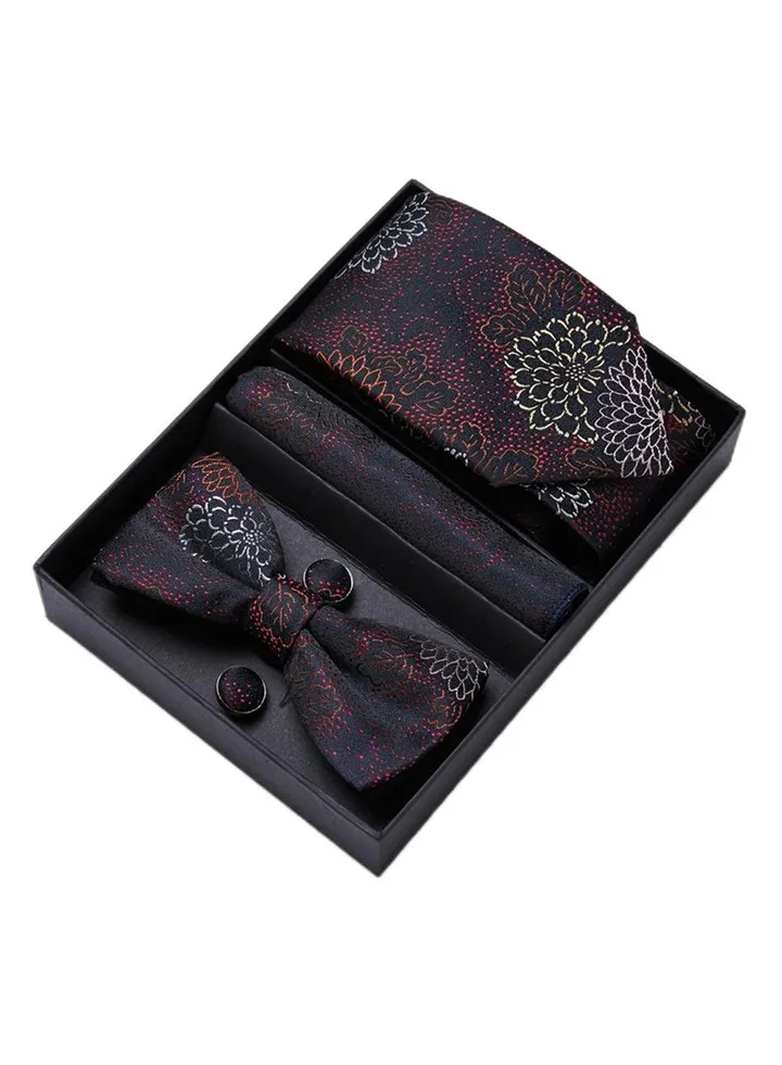 5 pcs high-end tie for men business professional formal tie bow tie cufflinks square scarf fashion accessories gift box