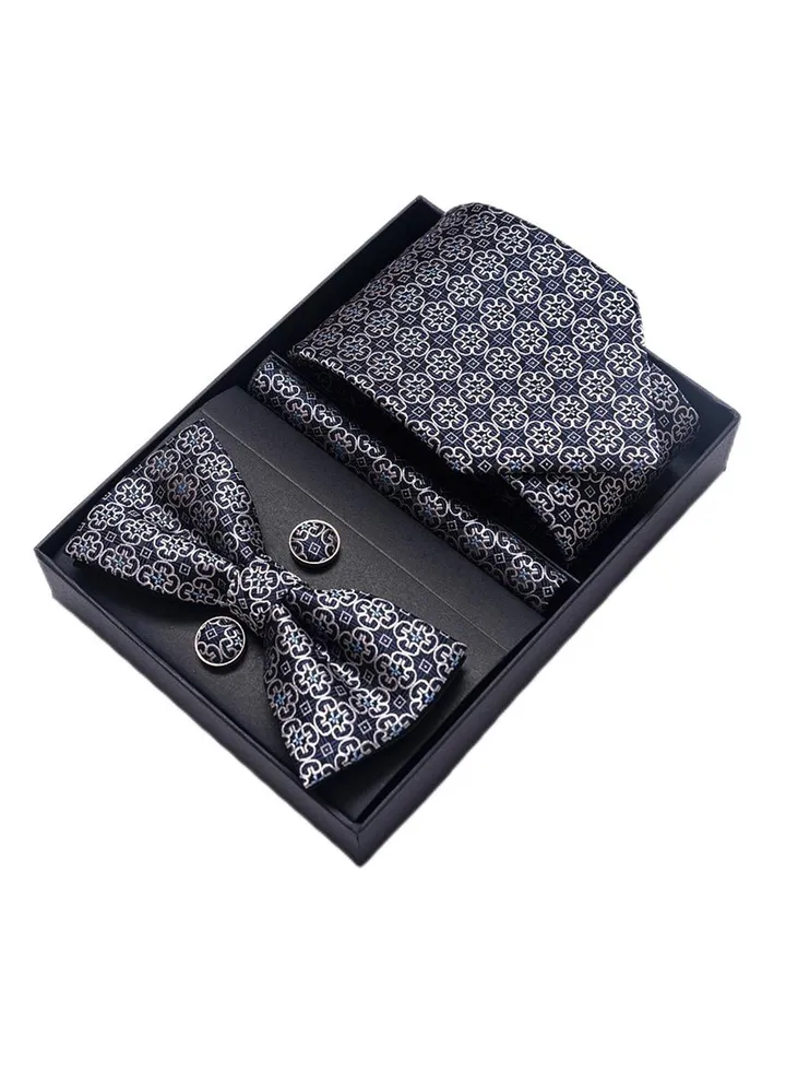 5 pcs high-end tie for men business professional formal tie bow tie cufflinks square scarf fashion accessories gift box