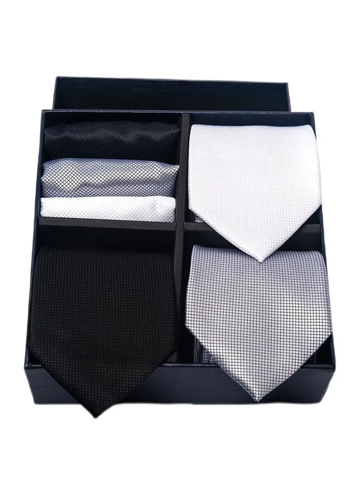 6pcs men's gift box set 3 ties 3 chest scarves fashion business tie square scarf set