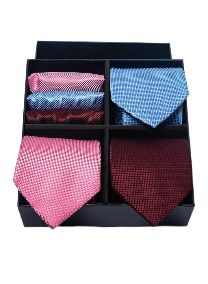 6pcs men's gift box set 3 ties 3 chest scarves fashion business tie square scarf set