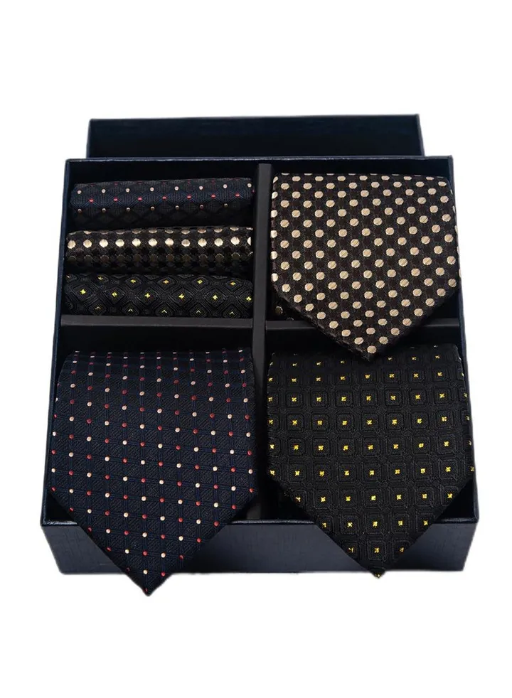 6pcs men's gift box set 3 ties 3 chest scarves fashion business tie square scarf set