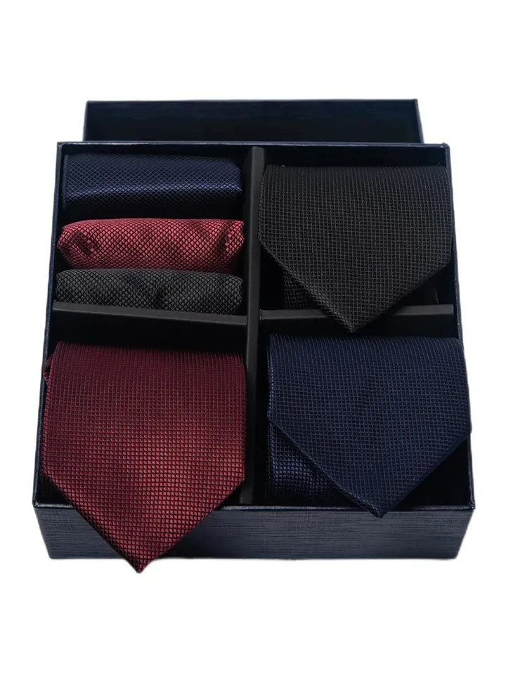 6pcs men's gift box set 3 ties 3 chest scarves fashion business tie square scarf set