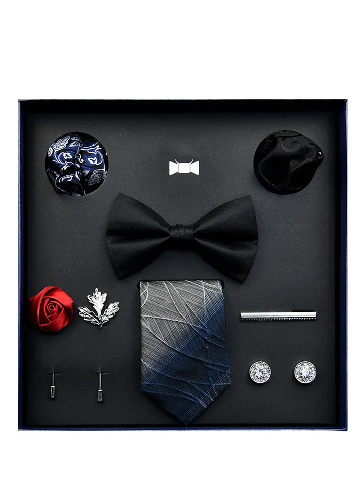 8 pcs high-end tie men's business professional formal tie bow tie cufflinks fashion accessories gift box