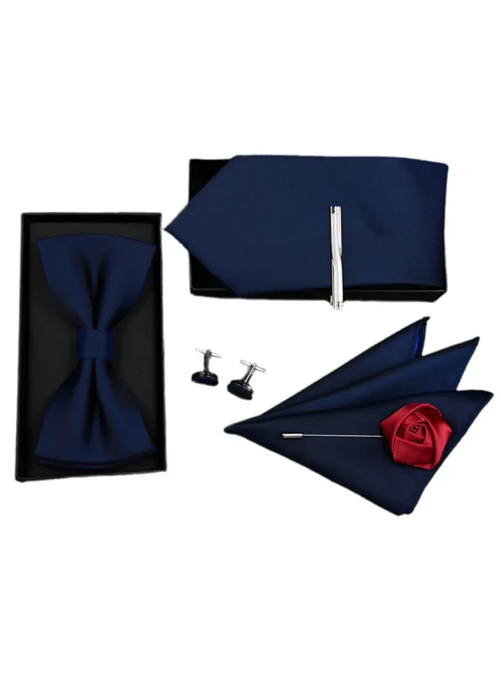 6 pcs men's formal business gift tie bow tie set