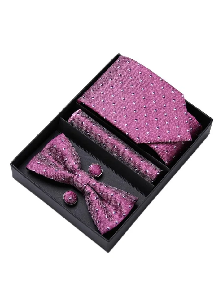 5 pcs high-end tie for men business professional formal tie bow tie cufflinks square scarf fashion accessories gift box