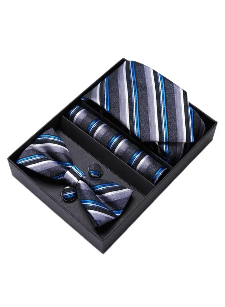 5 pcs high-end tie for men business professional formal tie bow tie cufflinks square scarf fashion accessories gift box