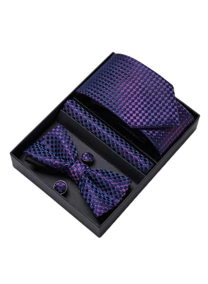 5 pcs high-end tie for men business professional formal tie bow tie cufflinks square scarf fashion accessories gift box