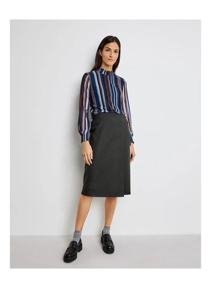 Wrap-Effect Skirt Grey