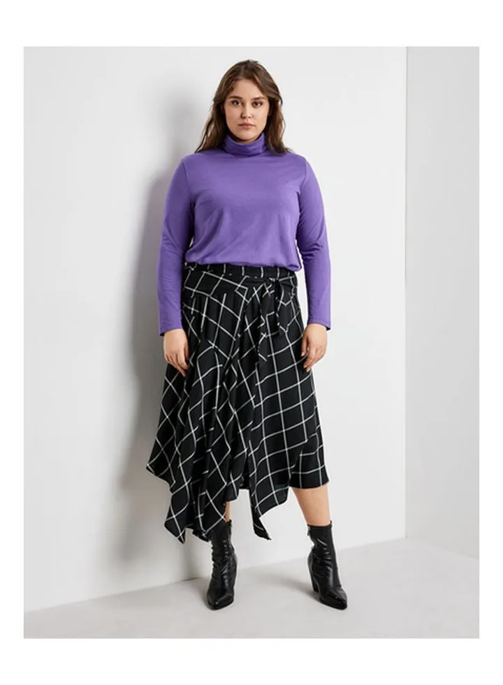Woven Skirt With Handkerchief Hem Black