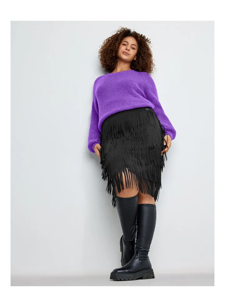 Pretty Fringed Skirt Black