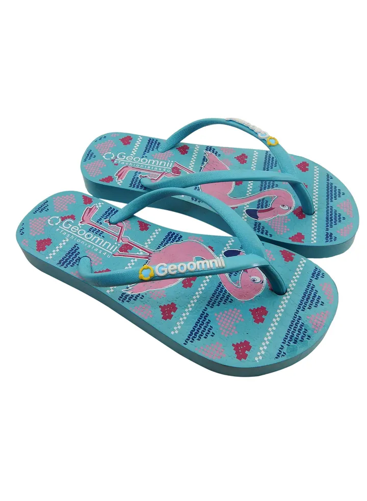 Dennis Printed Slip On Slipper Light Blue