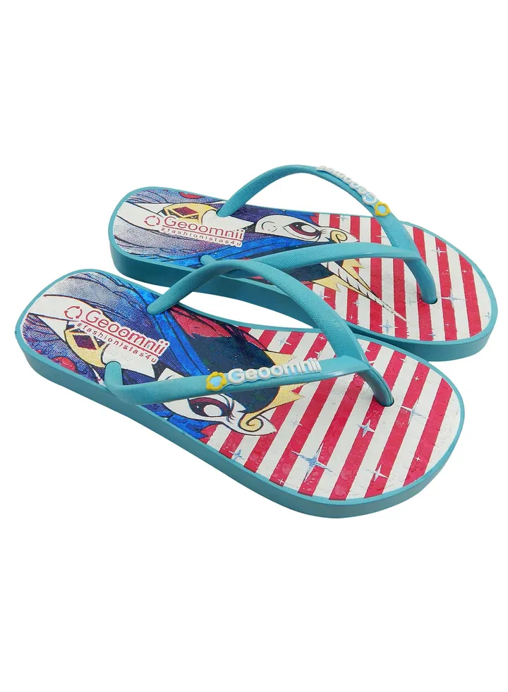 Hanny Printed Slip On Slipper Light Blue