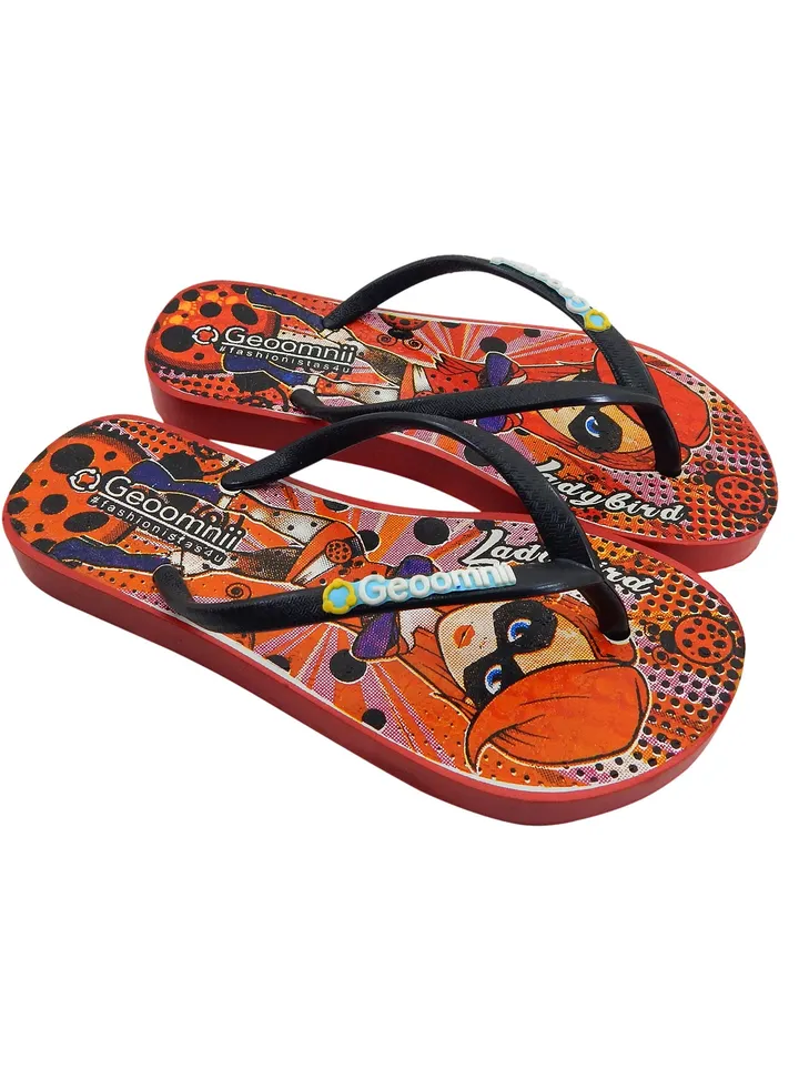 Terris Printed Slip On Slipper Red