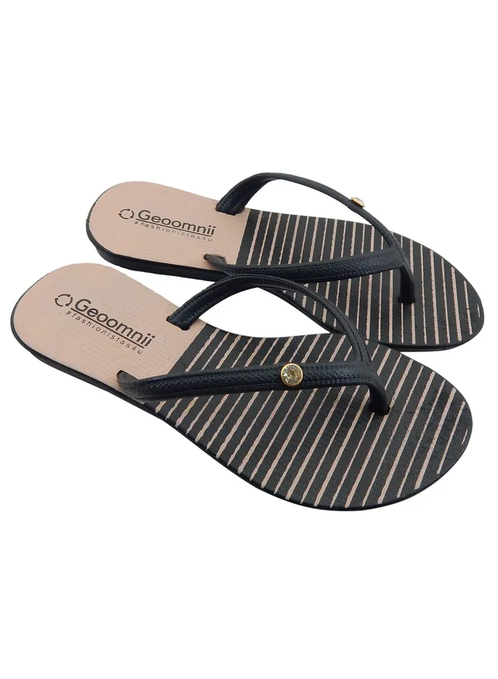 Roslin Printed Slip On Slipper Black
