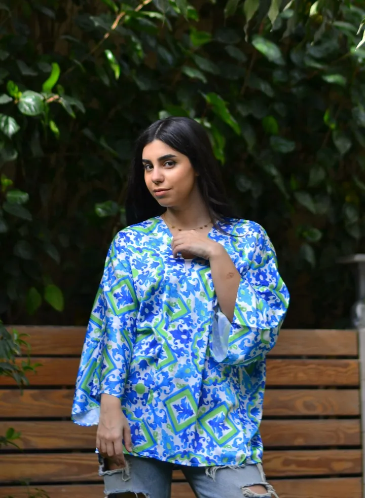 cardigan silk blue-green