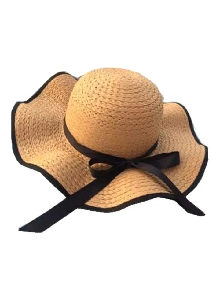 Straw Sun Hat Beige/Black