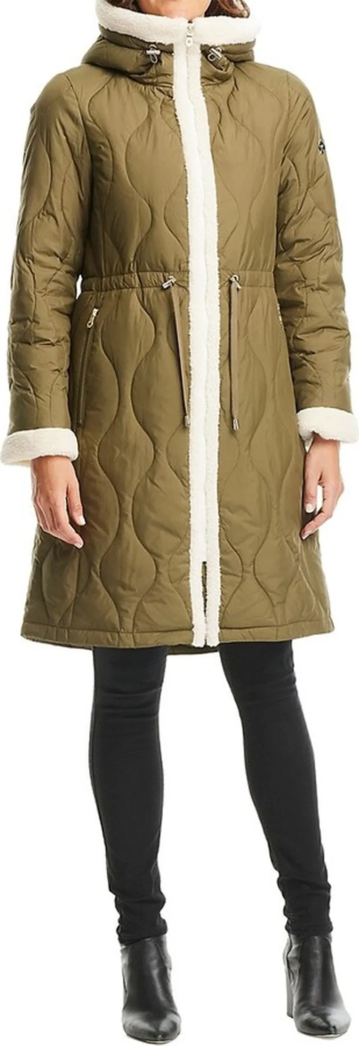 Faux Shearling Trimmed Long Parka Jacket