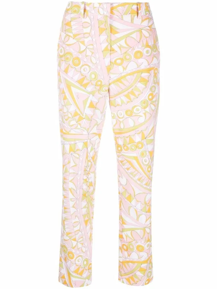 Bandierine-print cropped trousers