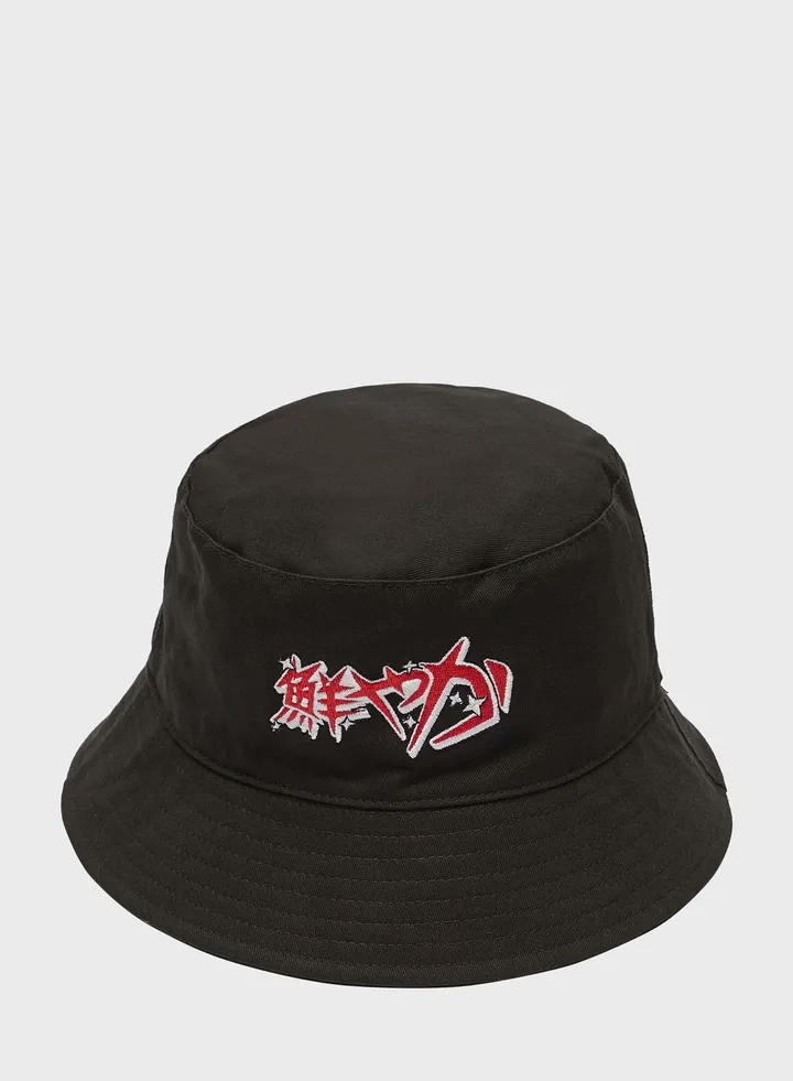 Anime Embroidered Bucket Hat