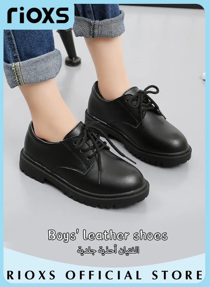 Boy's Classic School Uniform Breathable Oxford Shoes Comfort Dress Flats Business Formal Casual Leather Shoes