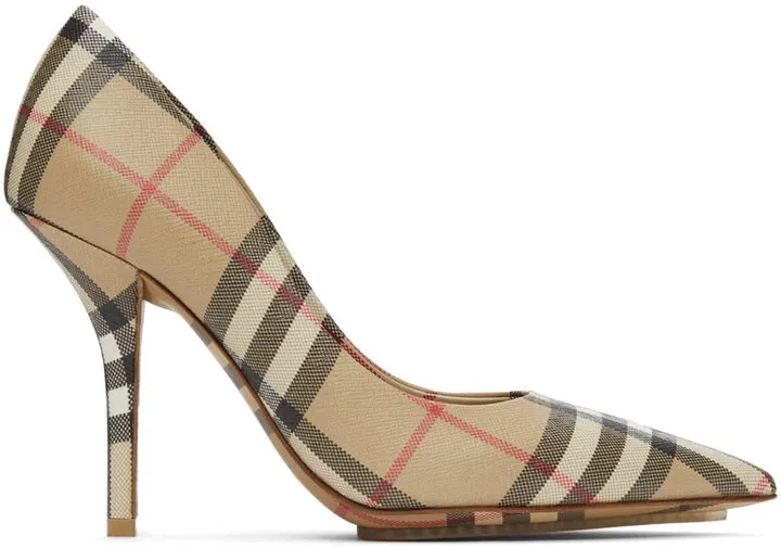 Burberry Beige Vintage Check Aubri Pumps