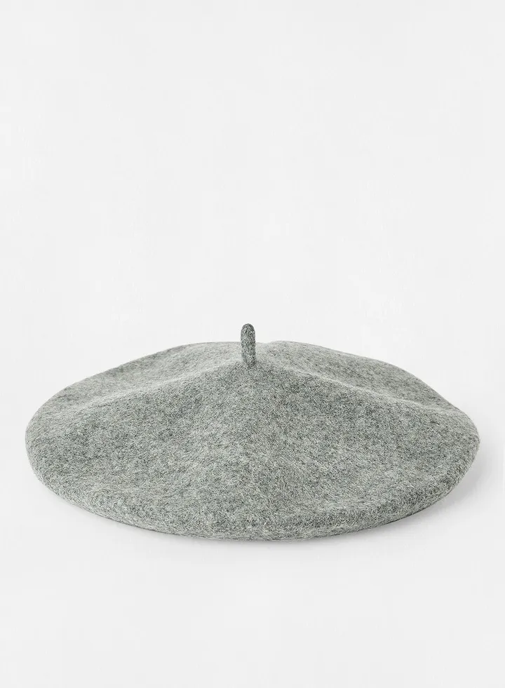 Wool Beret Light Grey