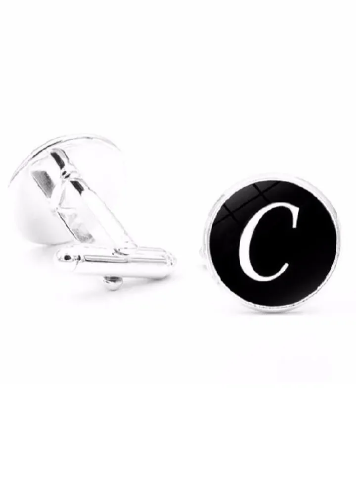 Personalized English Letter C Shape Cufflinks Mens French Shirt Cufflinks