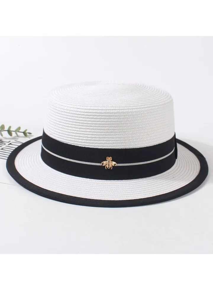 New Fashion Small Headed Flat Top Straw Hat