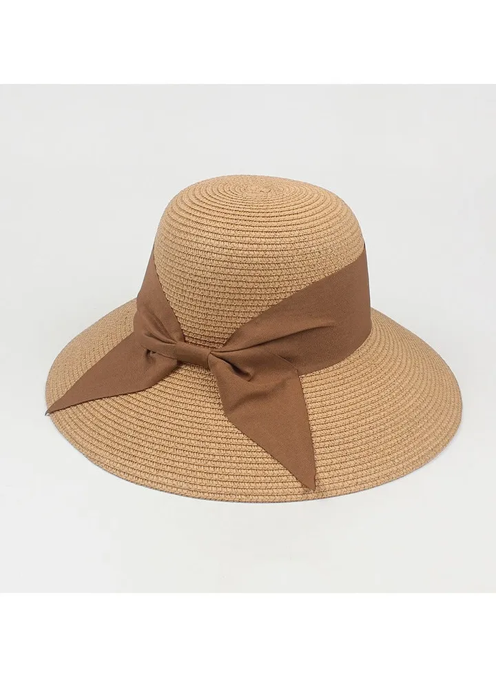 New Fashionable and Minimalist Big Bow Big Eaf Sun Hat