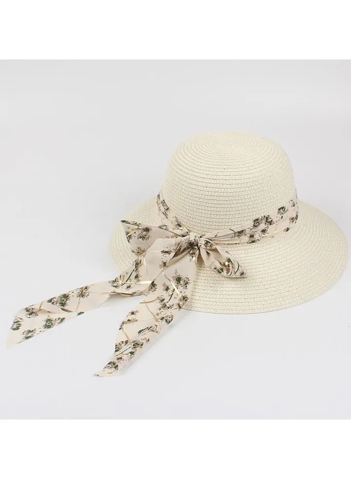 New Fashion Ribbon Bow Straw Hat