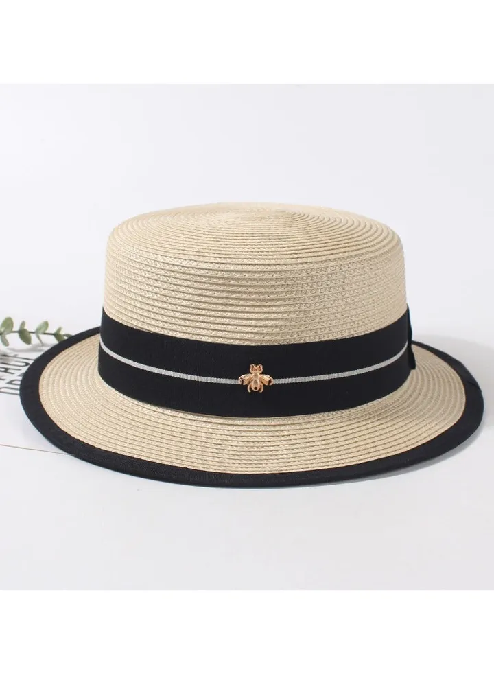 New Fashion Small Headed Flat Top Straw Hat