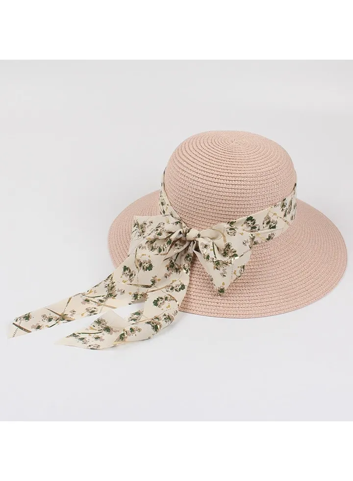 New Fashion Ribbon Bow Straw Hat