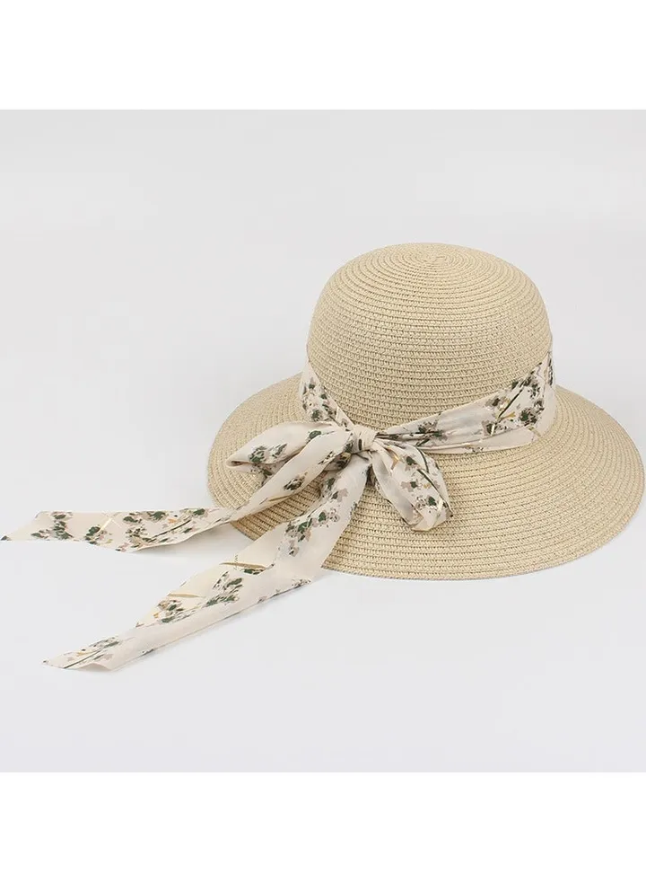 New Fashion Ribbon Bow Straw Hat