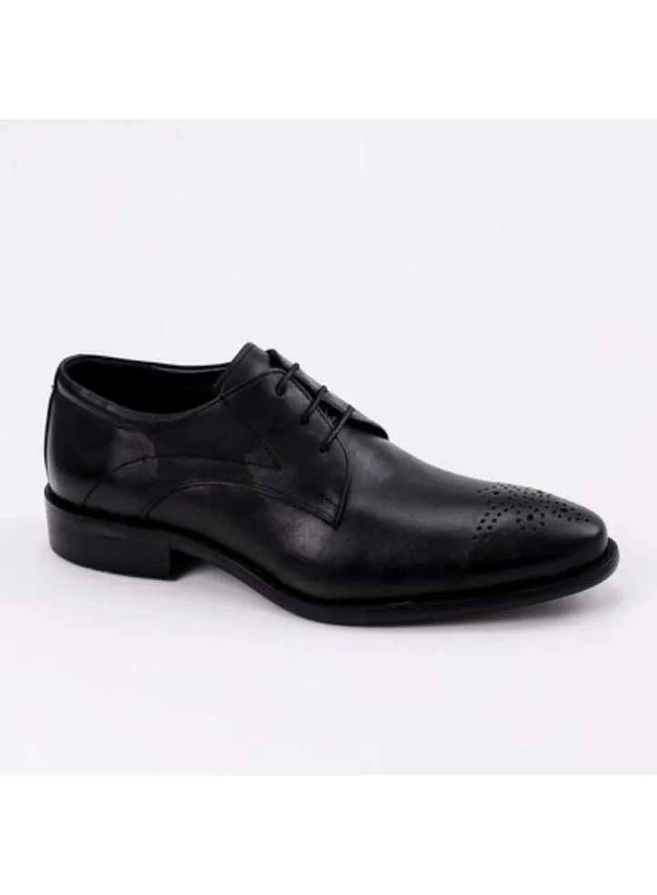 Men Genuine Leather Oxford Lace Up Shoes Black
