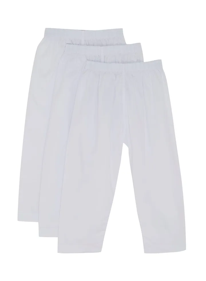 3-Piece Long Sarwal Pants White