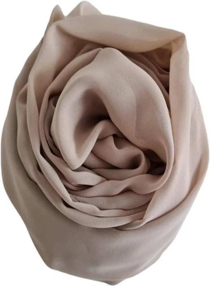 Big Chiffon Crepe Scarf Solid - Beige - From Fatah
