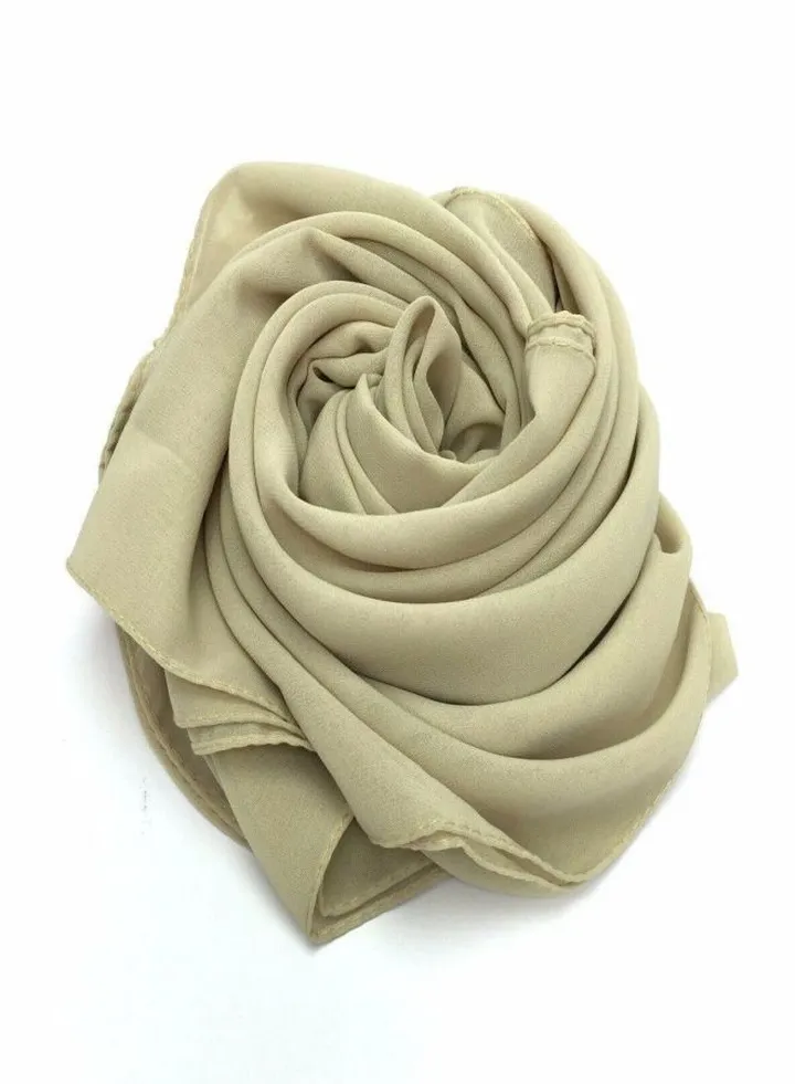 Long Chiffon Crepe Scarf - Light Green