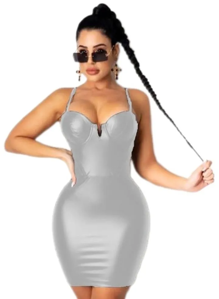 Short Lingerie Babydoll Dress 0246 Silver